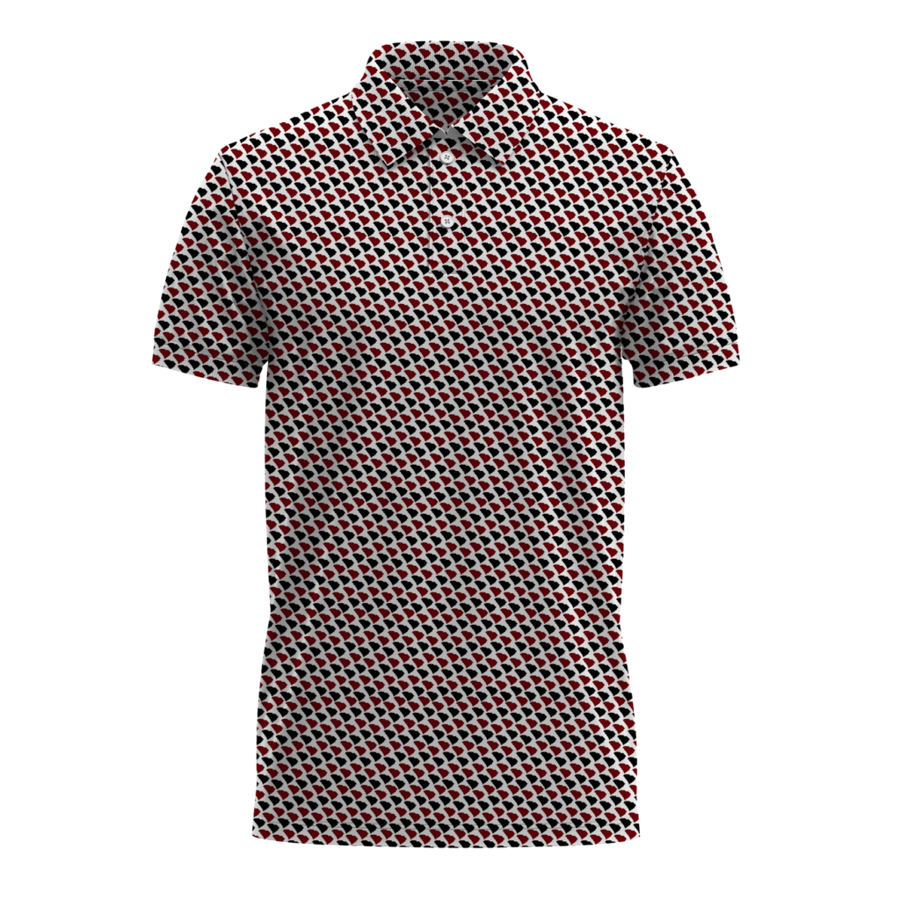 The Presley — ProDry Polo — White / Scarlet